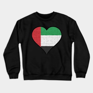 Emirati Jigsaw Puzzle Heart Design - Gift for Emirati With United Arab Emirates Roots Crewneck Sweatshirt